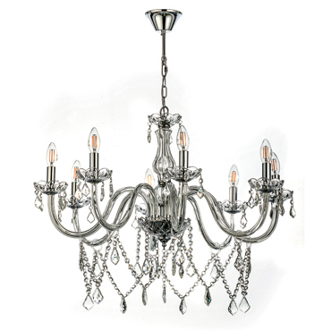 INLIGHT 8ΦΩΤΟΣ ΠΟΛΥΕΛΑΙΟΣ ΓΥΑΛΙΝΟΣ ΔΙΑΦΑΝΟΣ ΜΕ ΚΡΥΣΤΑΛΛΑ E14 Φ75cm 5314-8